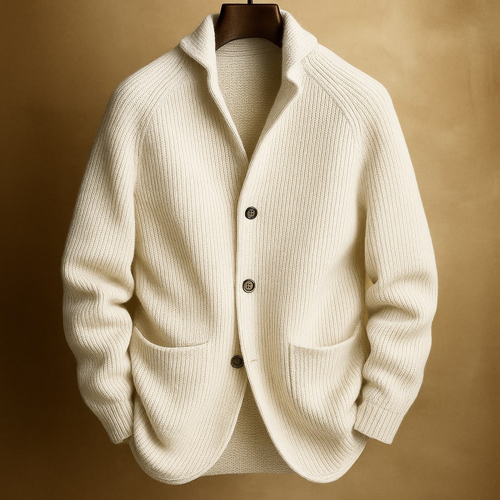 MARK | RIBBED WOOL CARDIGAN FOR MEN