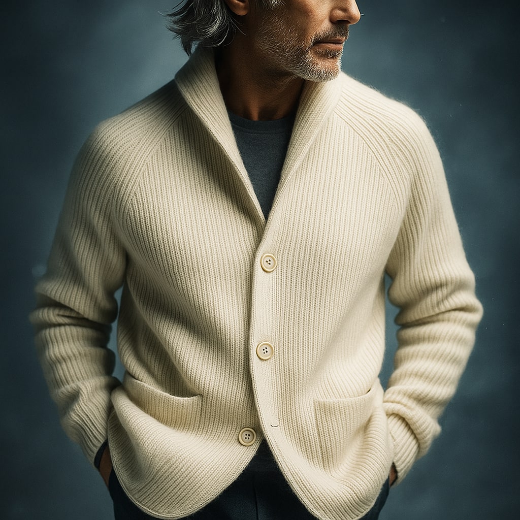 Sil | Cord Cardigan For Men