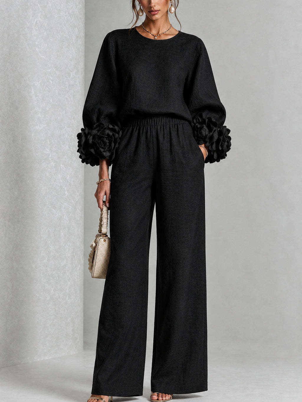 ROSALIE | FLORAL CUFF TWO-PIECE SET FOR WOMEN