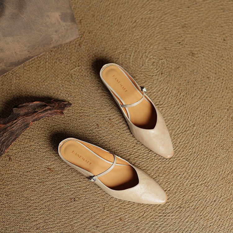 Talia Genuine Leather Mules