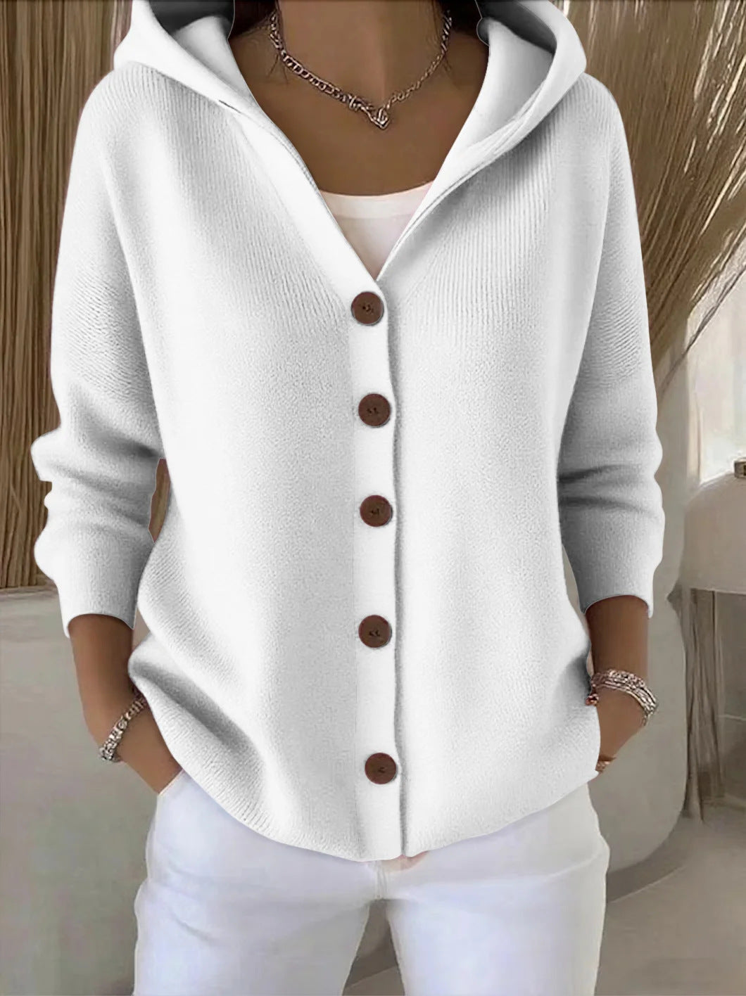 DARIENNE | HOODED BUTTON-UP CARDIGAN FOR WOMEN