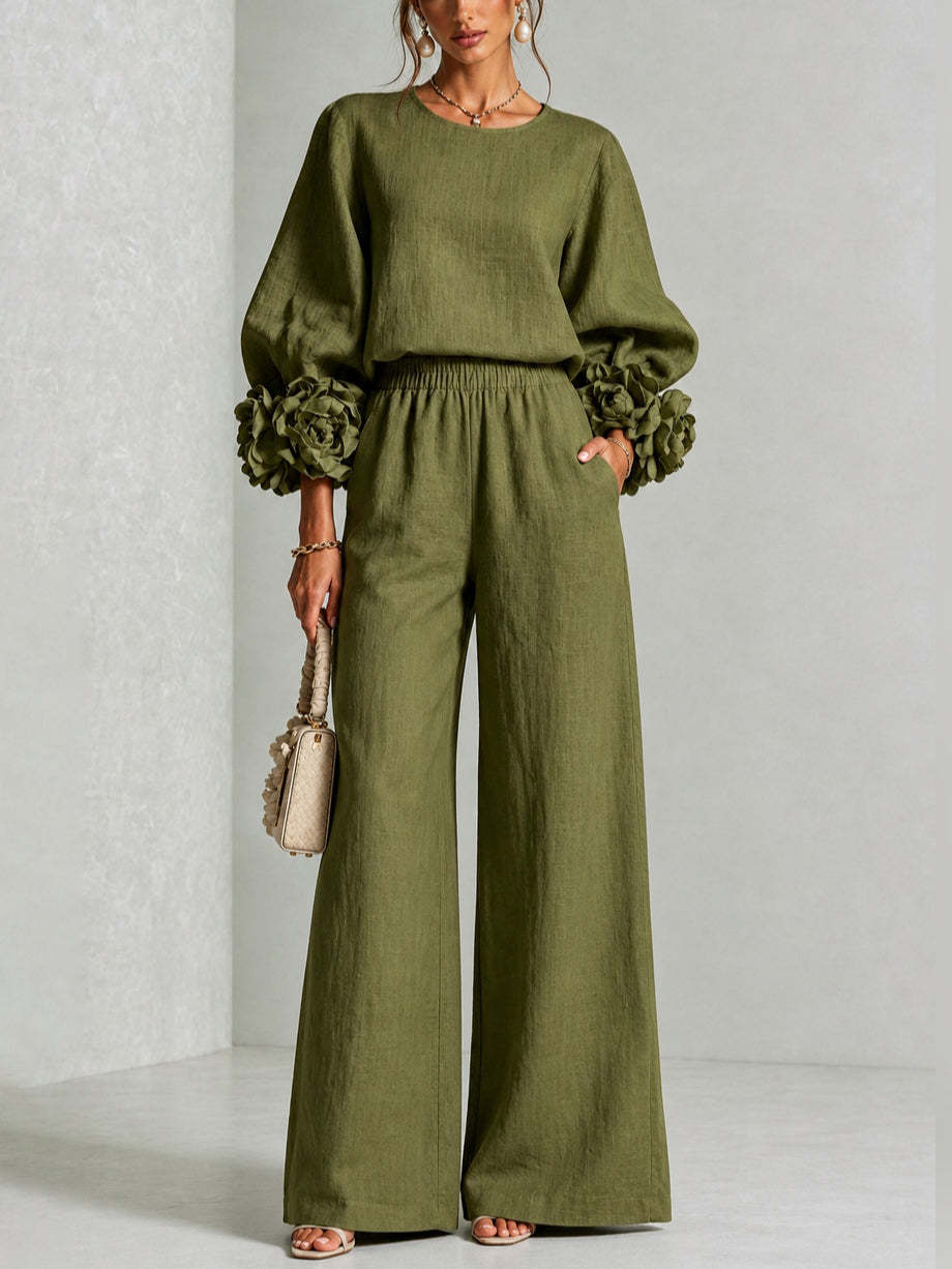 ROSALIE | FLORAL CUFF TWO-PIECE SET FOR WOMEN