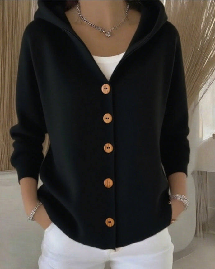 DARIENNE | HOODED BUTTON-UP CARDIGAN FOR WOMEN