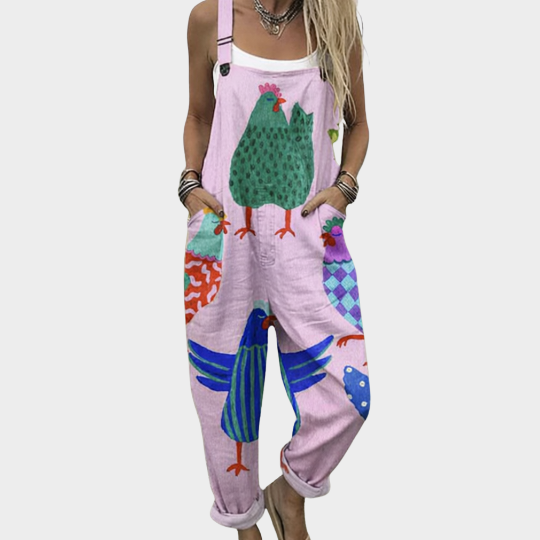 Cozy Printed Overalls