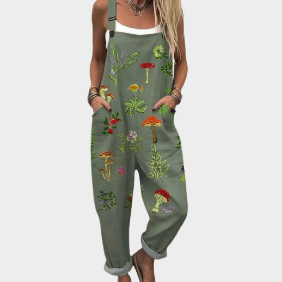 Cozy Printed Overalls