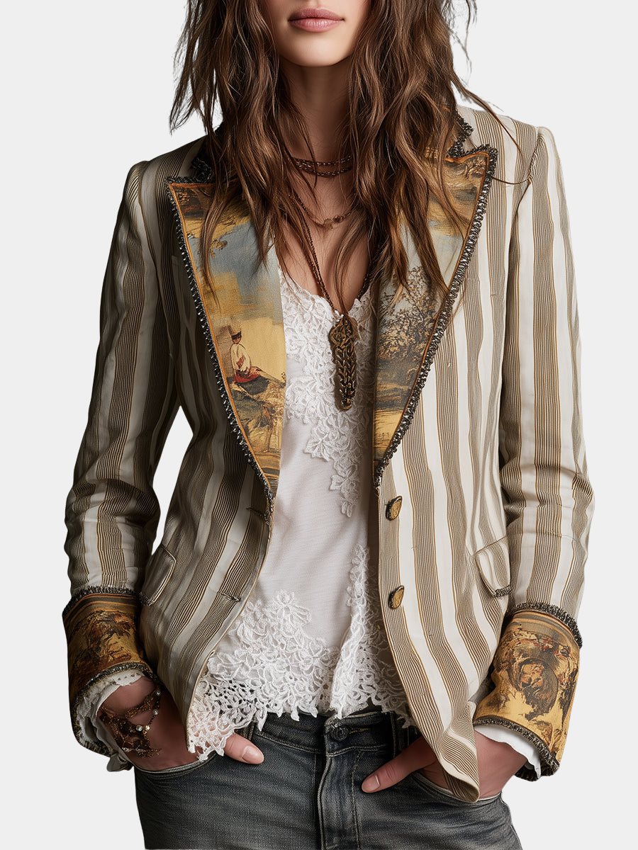 ANA | STRIPED STATEMENT BLAZER FOR WOMEN