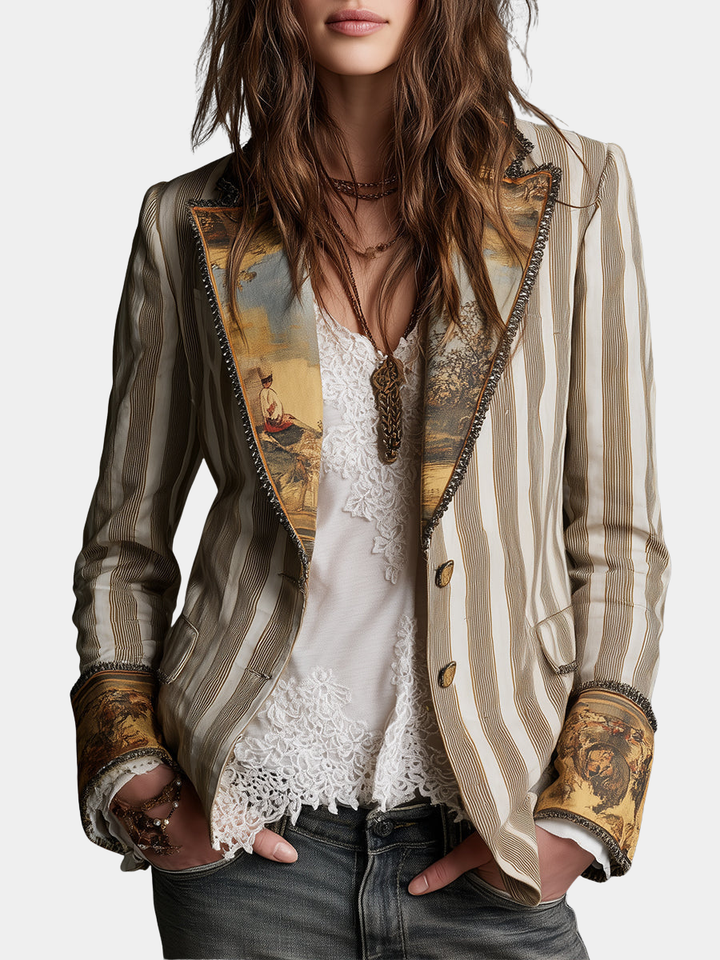 ANA | STRIPED STATEMENT BLAZER FOR WOMEN