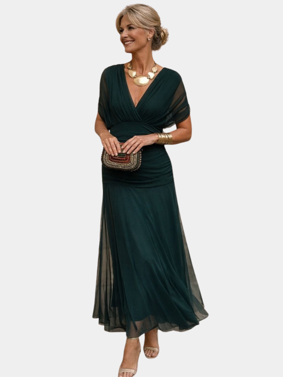 AMELIA | ELEGANT WRAP MAXI DRESS FOR WOMEN
