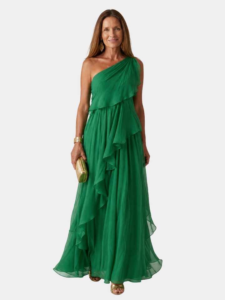 ELIANA | ONE-SHOULDER CHIFFON MAXI DRESS FOR WOMEN