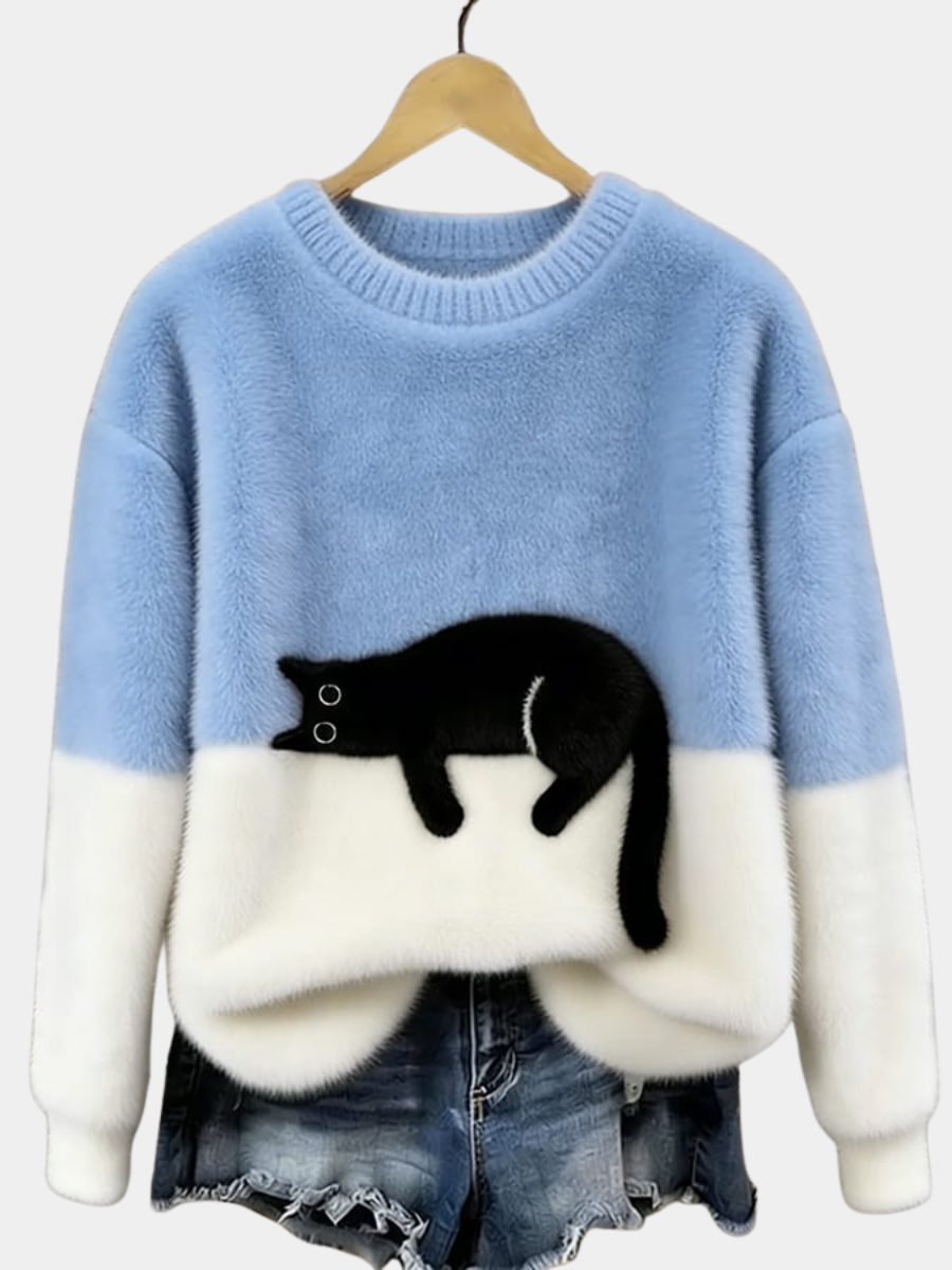 BRIDGET | CAT GRAPHIC SWEATERS FOR WOMEN