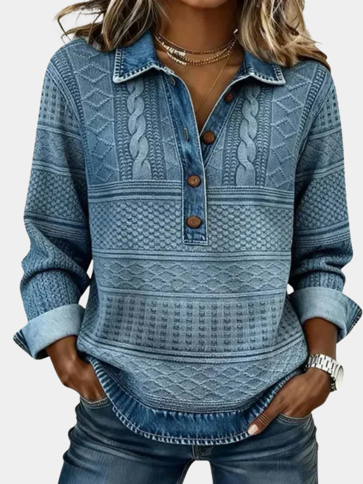AZALEA | CABLE KNIT COLLARED JUMPER FOR WOMEN