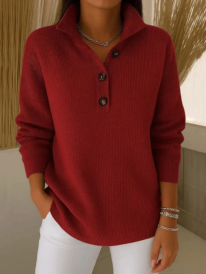 FLORENCE | V-NECK POLO SWEATER