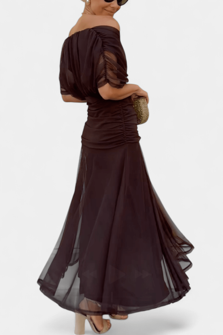 Florendra | Long Floral V Neck Dress
