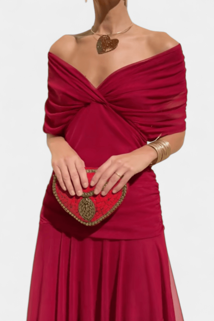 Florendra | Long Floral V Neck Dress