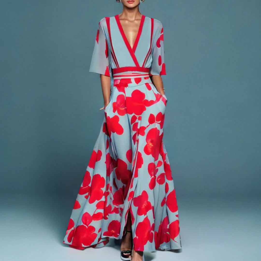 FLORAL | WRAP MAXI DRESS FOR WOMEN
