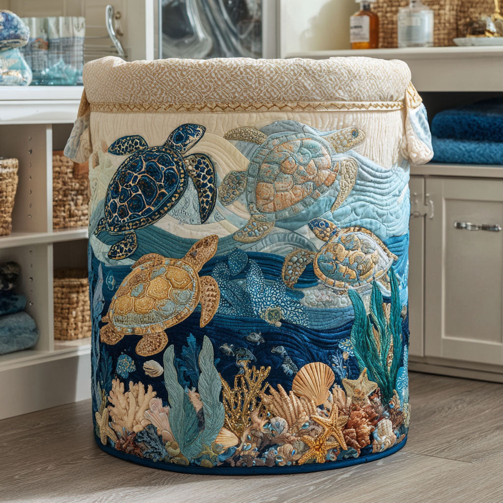 Coral | Shell Shine Laundry Basket