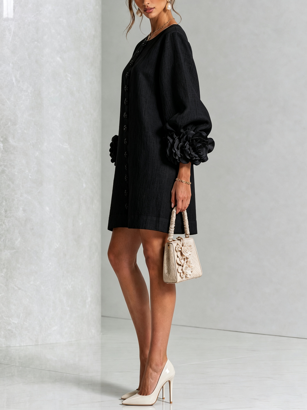 FLORENCE | FLORAL BUTTON-DOWN MINI DRESS FOR WOMEN