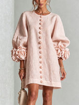FLORENCE | FLORAL BUTTON-DOWN MINI DRESS FOR WOMEN