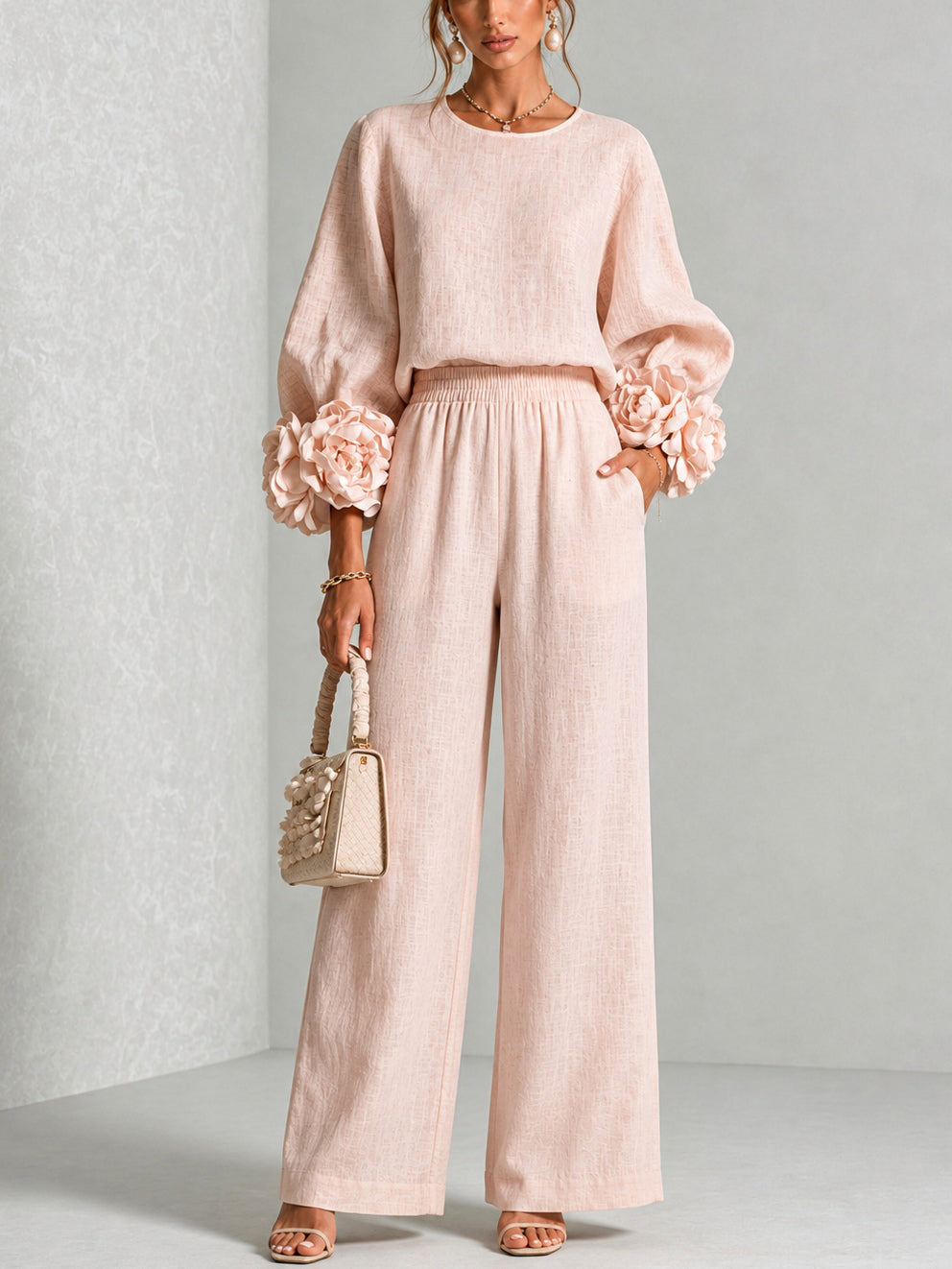 ROSALIE | FLORAL CUFF TWO-PIECE SET FOR WOMEN