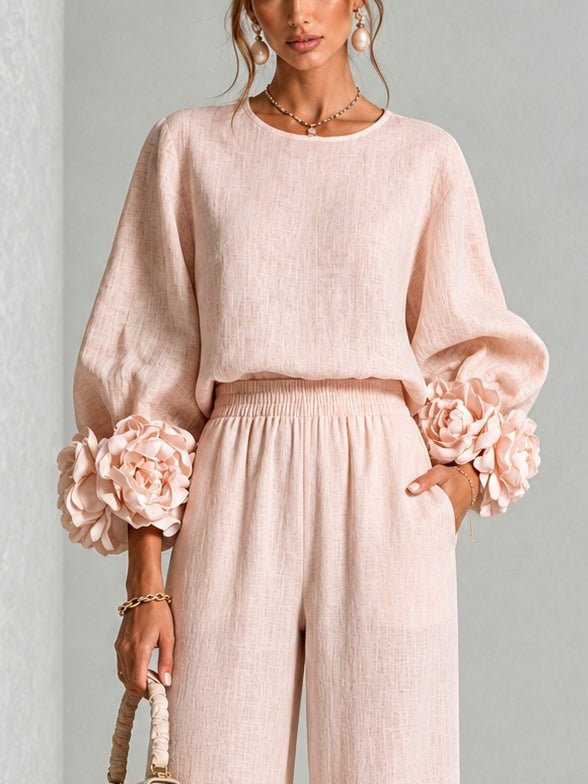 ROSALIE | FLORAL CUFF TWO-PIECE SET FOR WOMEN