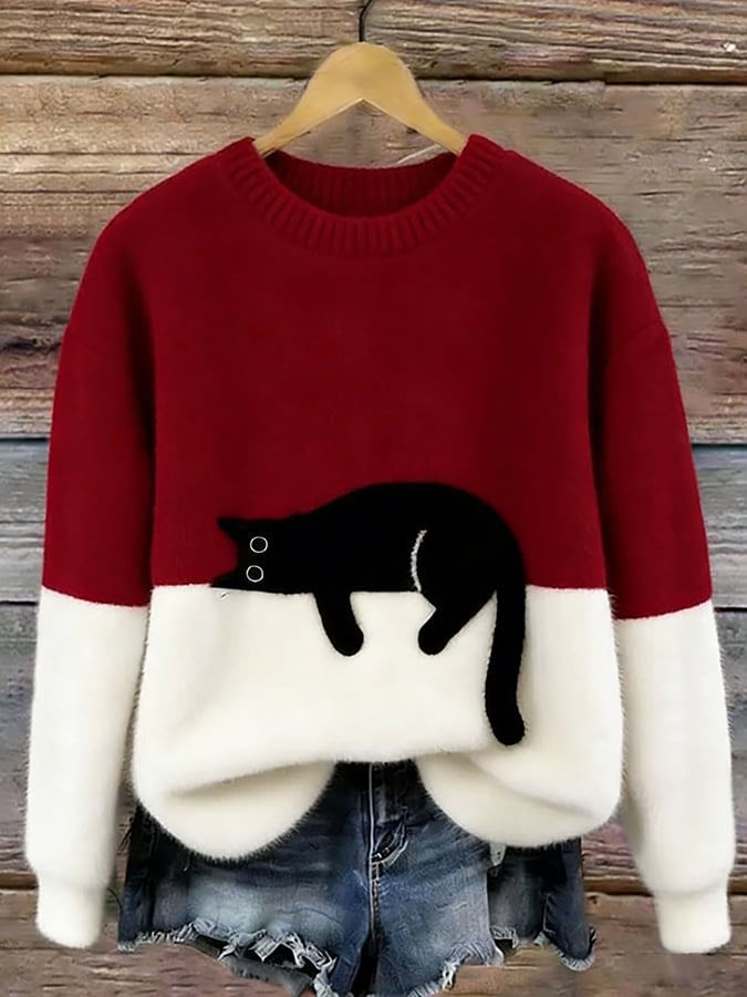 BRIDGET | CAT GRAPHIC SWEATERS FOR WOMEN