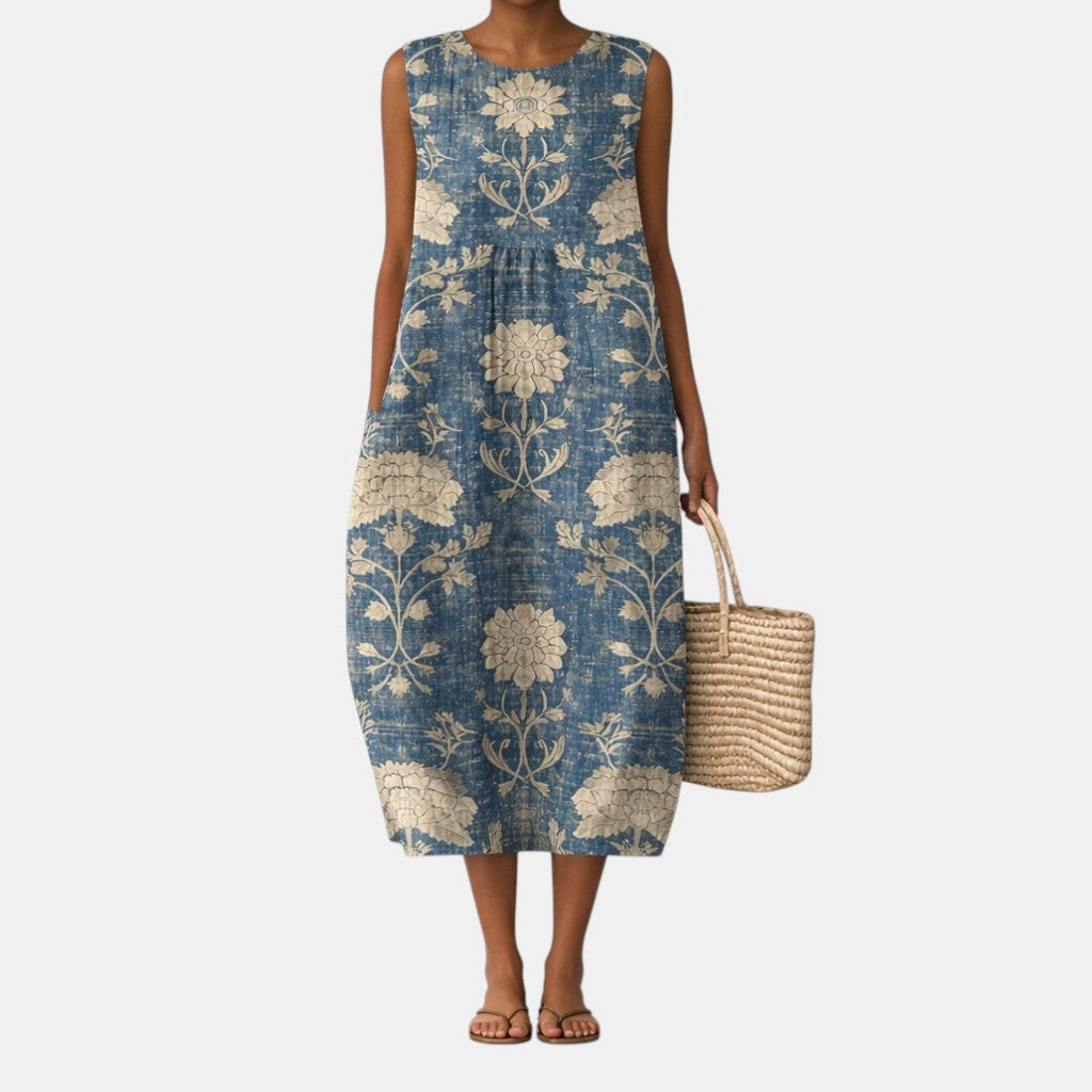 Alberte | Classic Midi Floral Dress