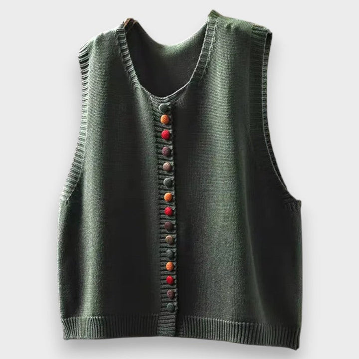 BELLA | BUTTON FRONT KNIT VEST FOR WOMEN