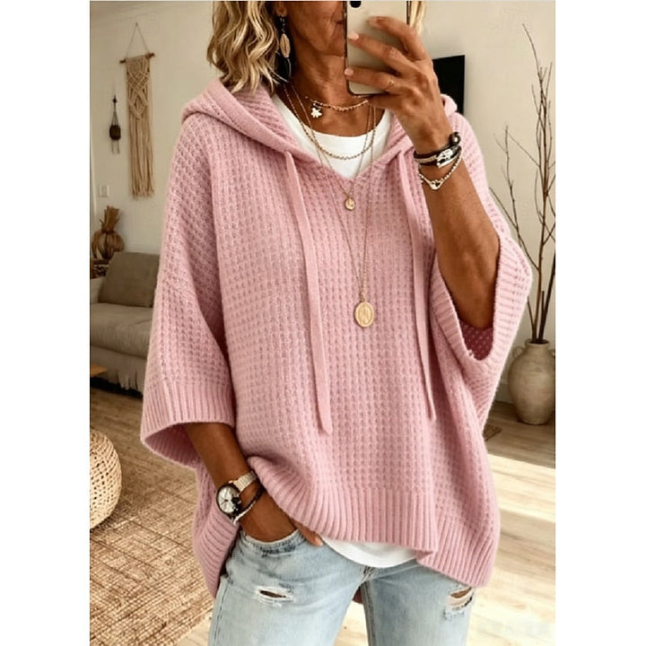 THALIA | WAFFLE HOODED JUMPER FOR WOMEN