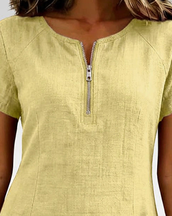 Lia | Cotton Dress with Zip Pocket