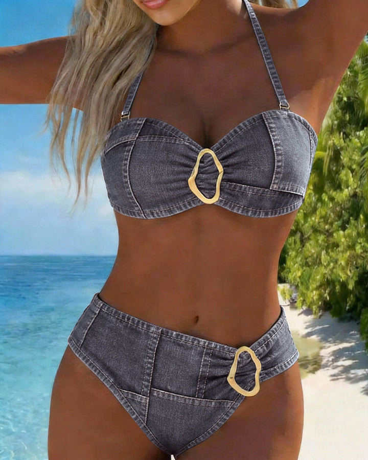 Patricia™ | Metal Buckle Suspender Bikini Two-Piece