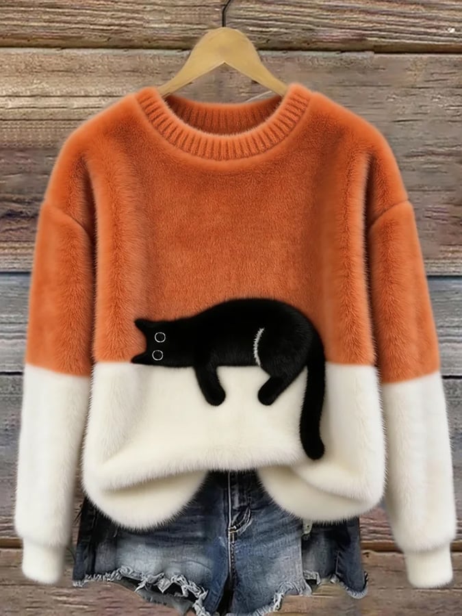 BRIDGET | CAT GRAPHIC SWEATERS FOR WOMEN