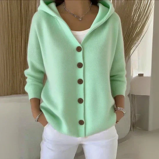 DARIENNE | HOODED BUTTON-UP CARDIGAN FOR WOMEN