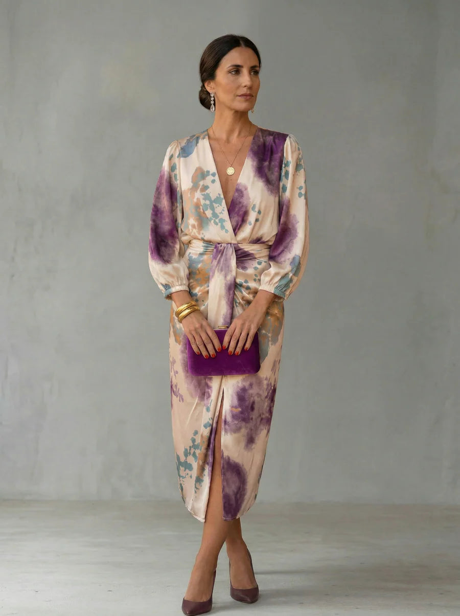 VALERIA - ELEGANT V-NECK DRESS