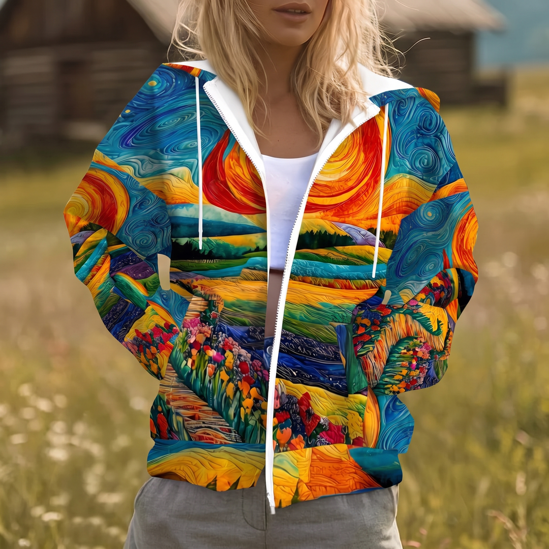 ANNALISE | SUNBURST ZIP-UP HOODIE FOR WOMEN