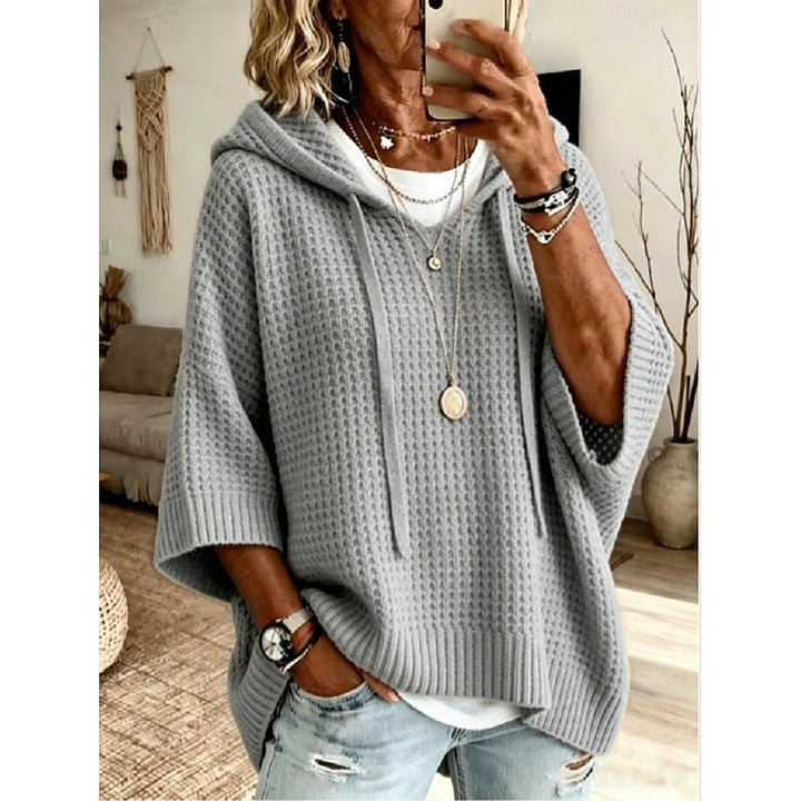 THALIA | WAFFLE HOODED JUMPER FOR WOMEN