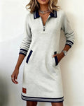 Delia | The Zip-Front Lapel Dress