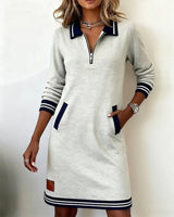 Delia | The Zip-Front Lapel Dress