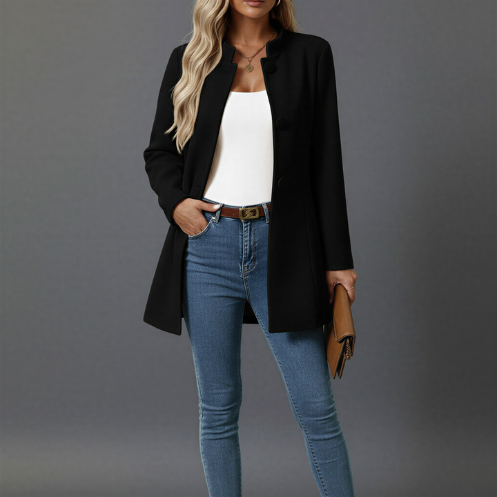 ELEANOR | BUTTON FRONT A-LINE COAT FOR WOMEN