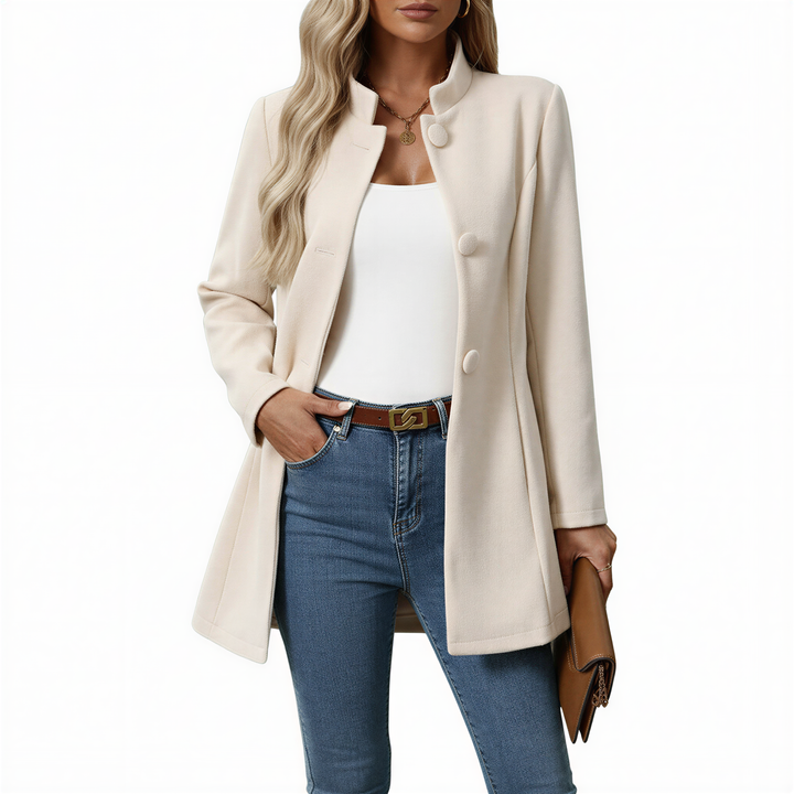 ELEANOR | BUTTON FRONT A-LINE COAT FOR WOMEN