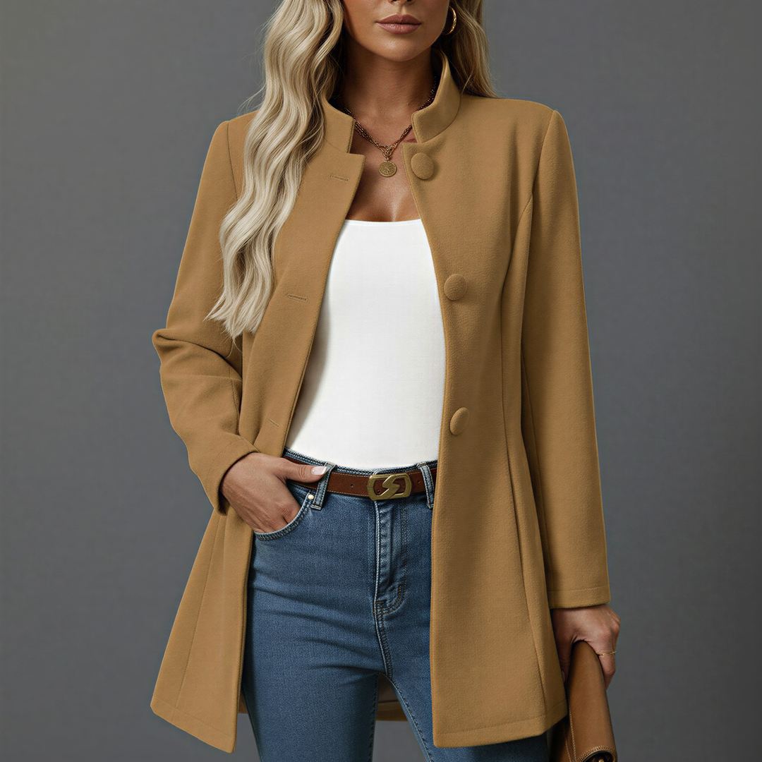 ELEANOR | BUTTON FRONT A-LINE COAT FOR WOMEN
