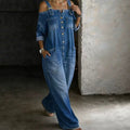 Darcy | Cold-Shoulder Denim Jumpsuit