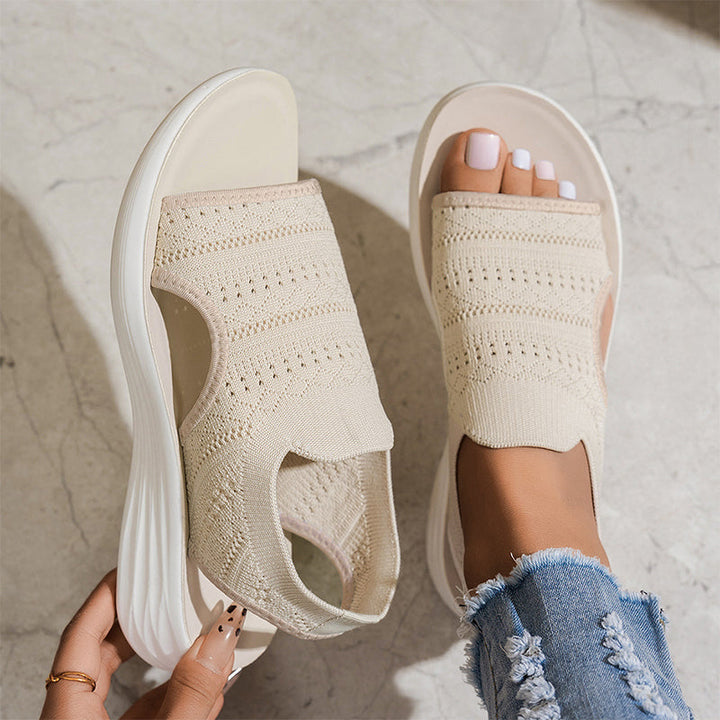 Zina | Women's Platform Sandals with Breathable Knit