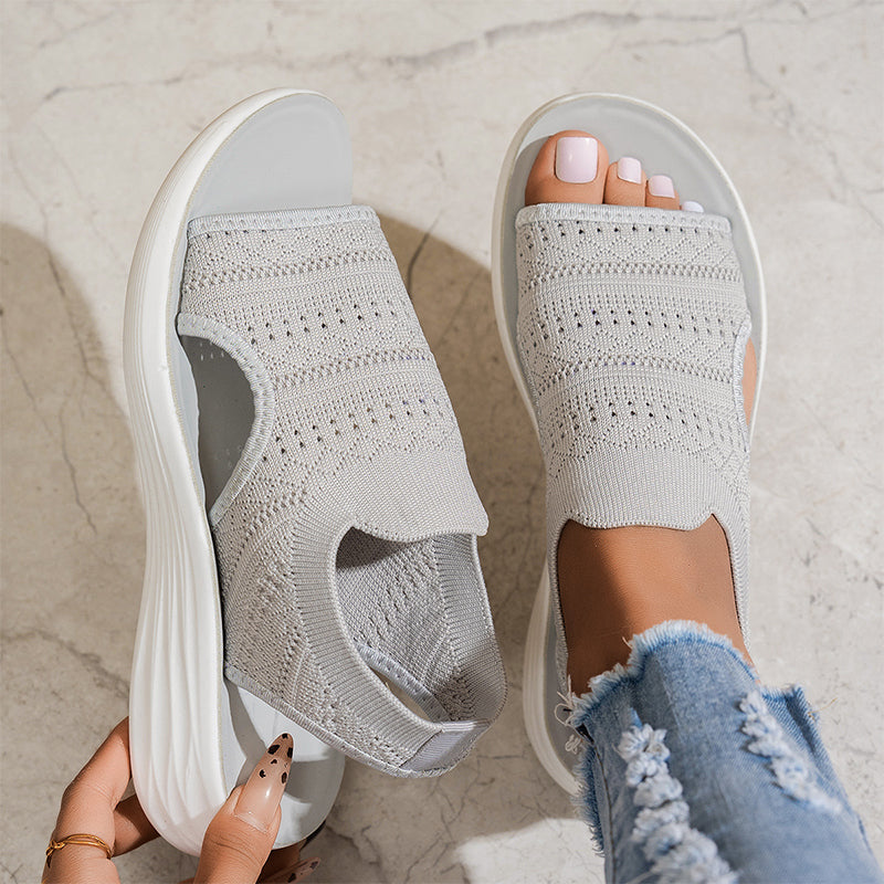 Zina | Women's Platform Sandals with Breathable Knit