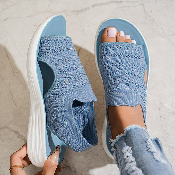 Zina | Women's Platform Sandals with Breathable Knit