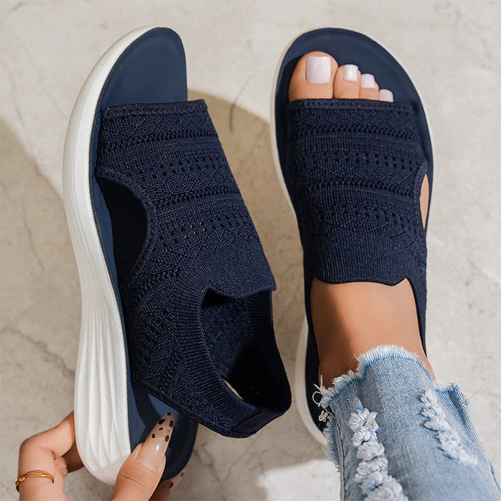 Zina | Women's Platform Sandals with Breathable Knit