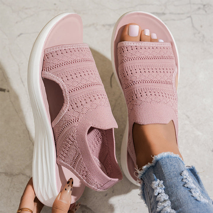 Zina | Women's Platform Sandals with Breathable Knit