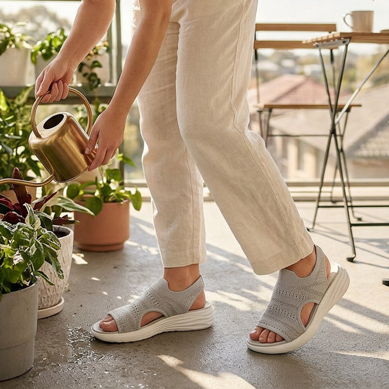 Zina | Women's Platform Sandals with Breathable Knit