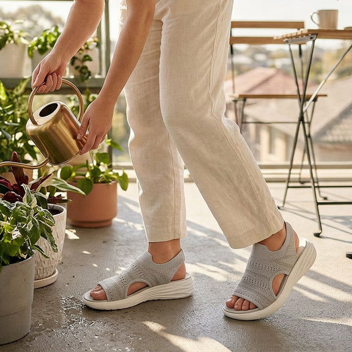 Zina | Women's Platform Sandals with Breathable Knit