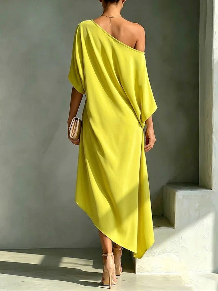 ISABELLA | CHIC ONE-SHOULDER MIDI DRESS FOR WOMEN