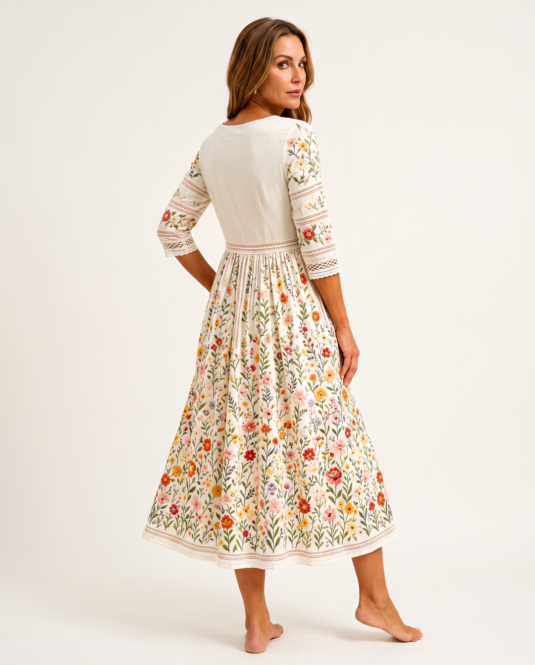 Flower Meadow Charm Midi Dress